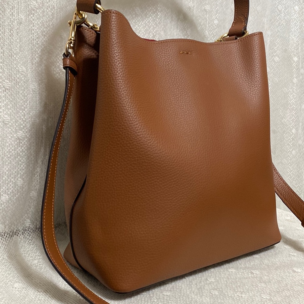 *SOLD*Coach Large Leather Town Bucket Bag In Redwood 1941 Red - Picture 6 of 15